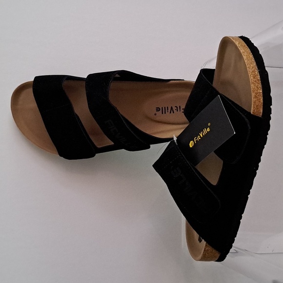 FitVille Shoes - NWT Women's Arch Rebound Recovery Sandals (Pitch Black) - FitVille
